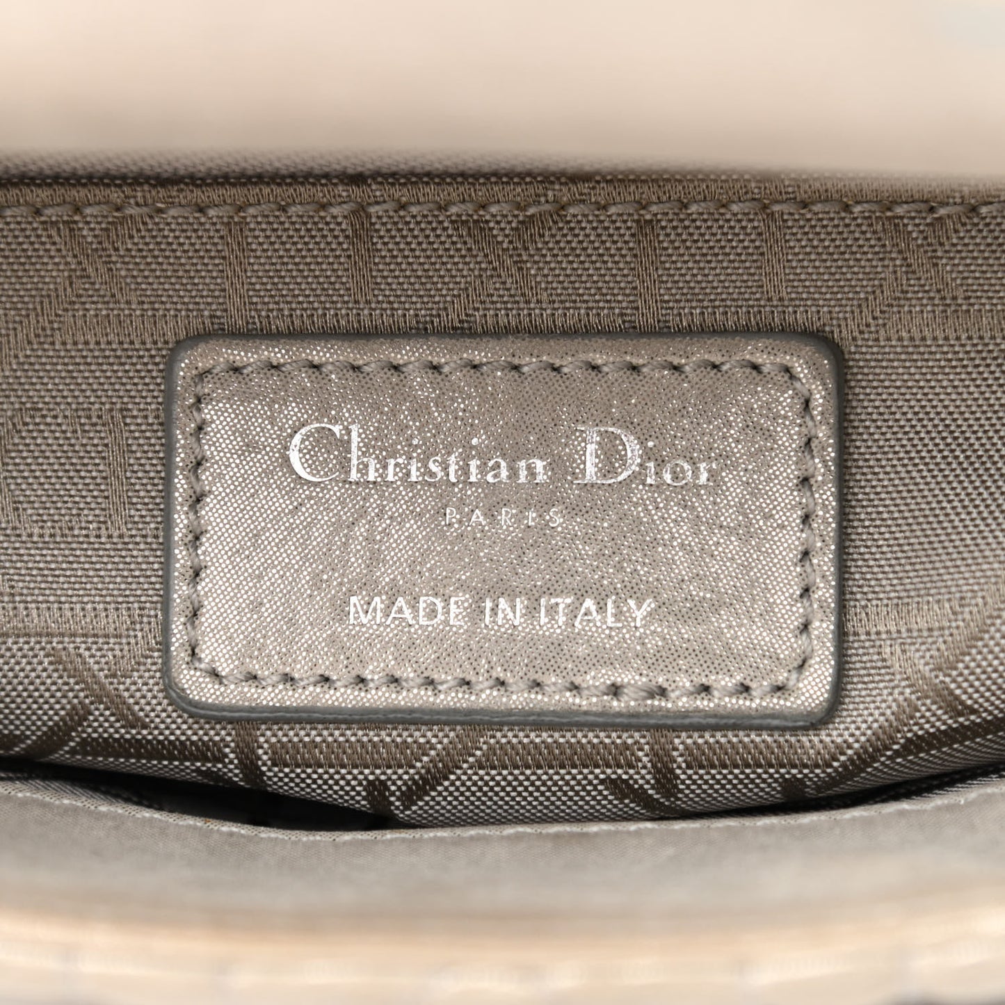 Metallic Nubuck Cannage Mini Lady Dior Silver