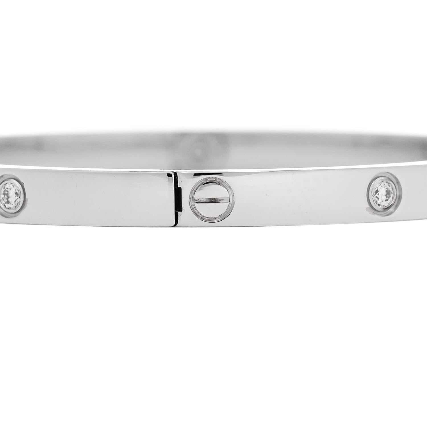 Cartier 18K White Gold 6 Diamond Small LOVE Bracelet 15 4 of 9