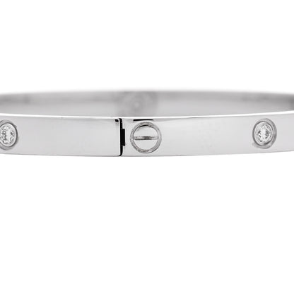 Cartier 18K White Gold 6 Diamond Small LOVE Bracelet 15 4 of 9