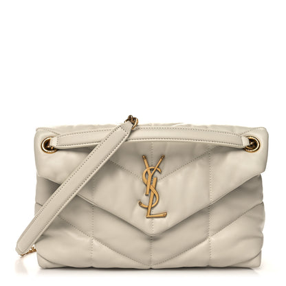 Saint Laurent Lambskin Quilted Small Loulou Puffer Monogram Chain Satchel Crema Soft 1 of 10