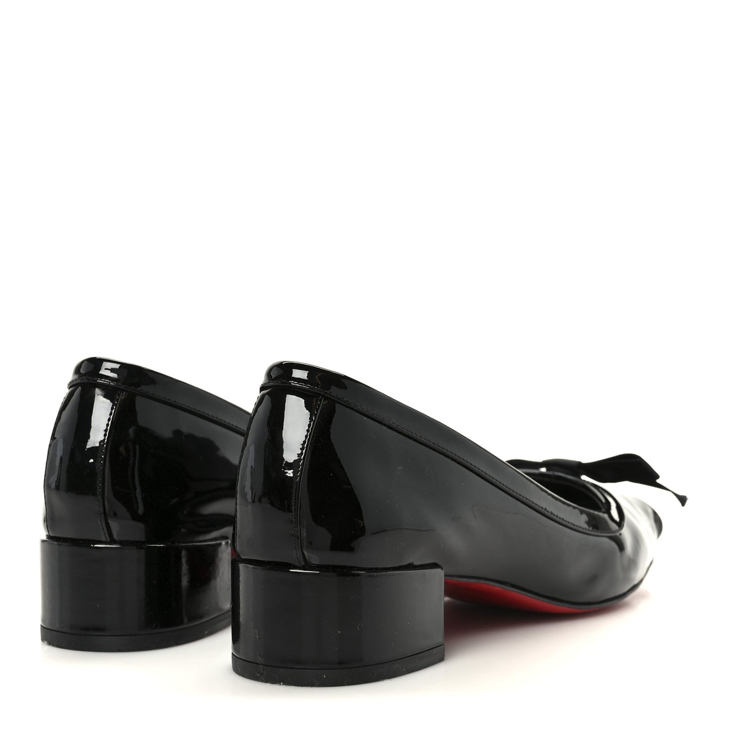 Patent Calfskin Mamaflirt 30mm Bow Pumps 39.5 Black