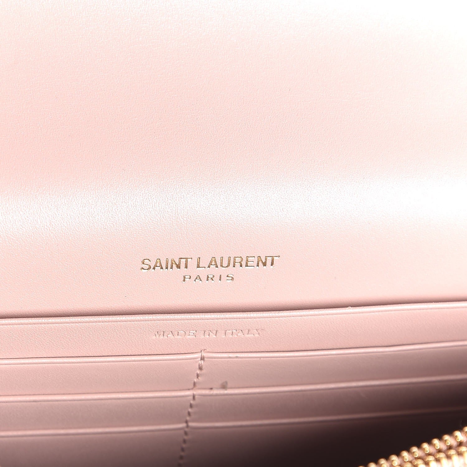 Saint Laurent Smooth Calfskin Classic Monogram Kate Tassel Chain Wallet Pink 6 of 7