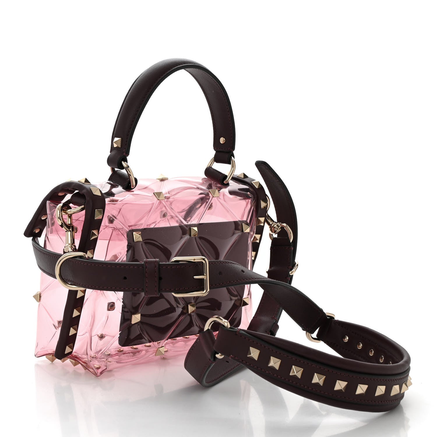 Valentino Garavani PVC Mini Candystud Top Handle Bag Rubin 3 of 9