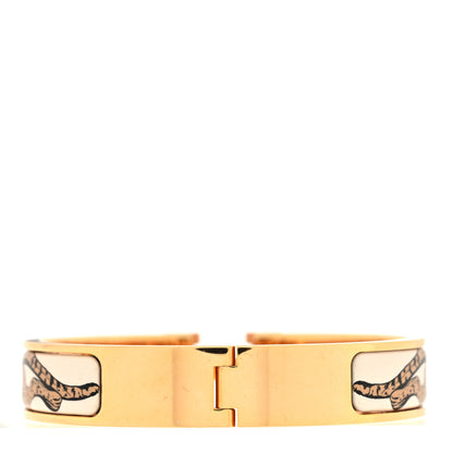 Hermes Enamel Narrow Print Guepards Clic Clac H Bracelet PM Sable 3 of 5