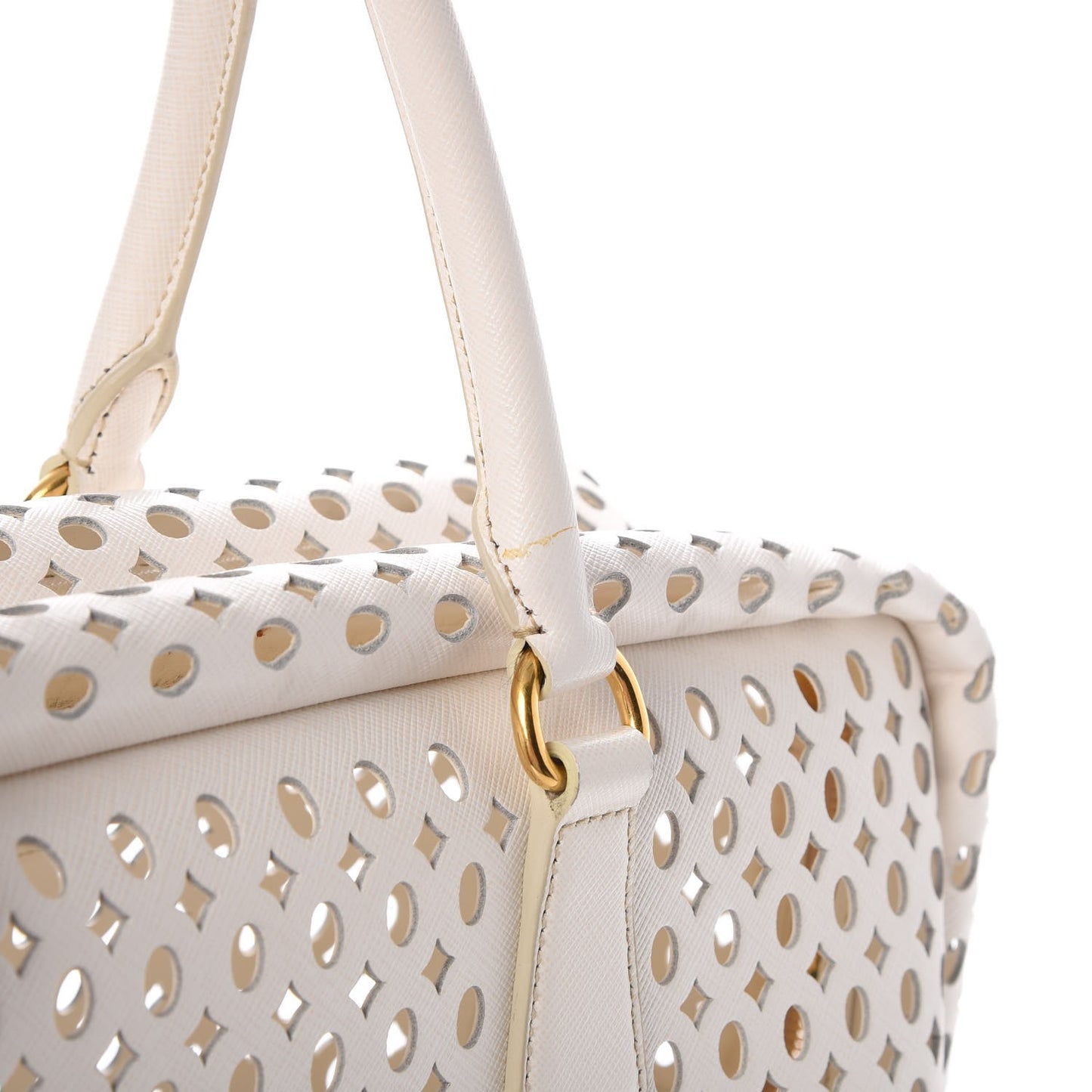 Saffiano Perforated Zip Around Tote Talco