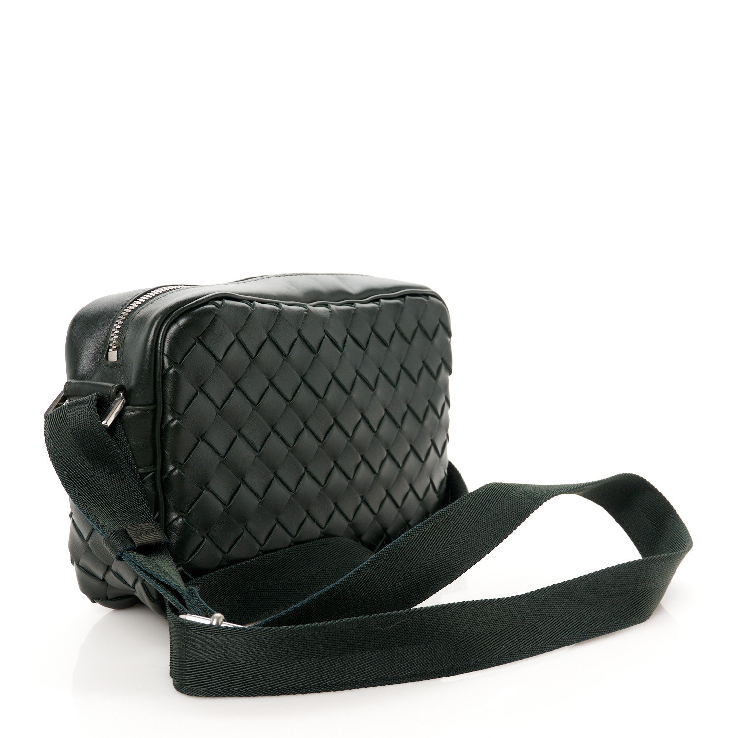 Bottega Veneta Calfskin Intrecciato Small Camera Bag Dark Green 2 of 11