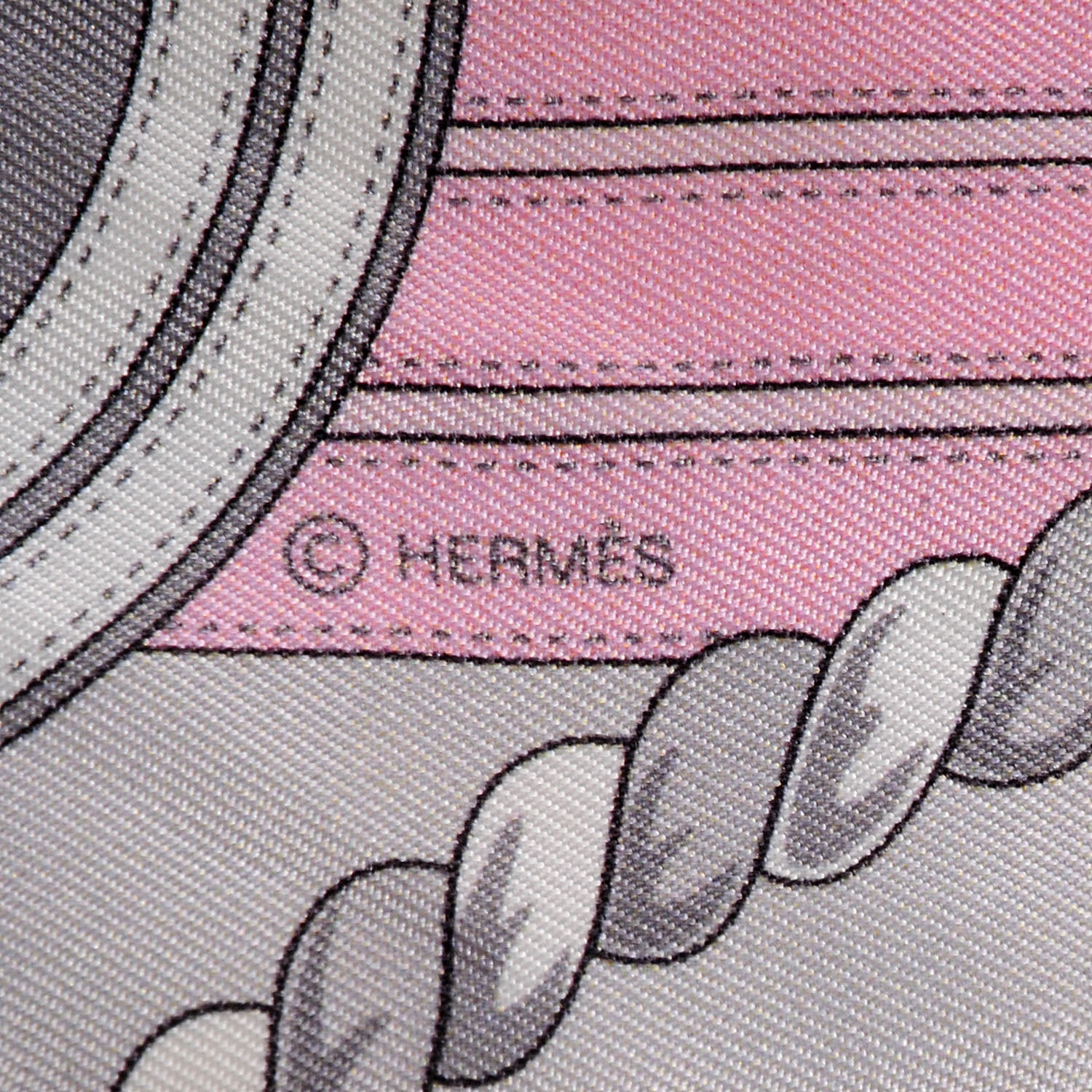 Hermes Silk Grande Tenue Twilly Scarf Rose Pale Gris Perle Blanc 3 of 6