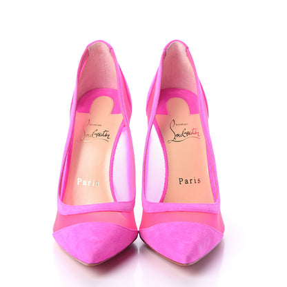 Christian Louboutin Veau Velours Rete Galativi 100 Pumps 37.5 Version Diva 2 of 7