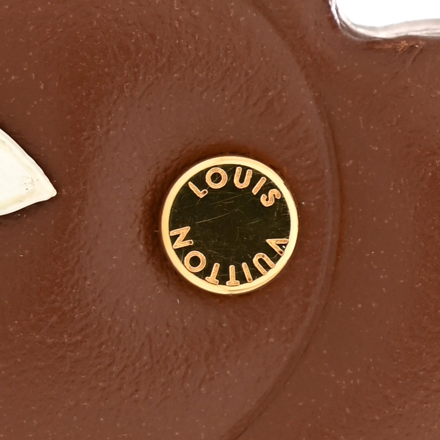 Louis Vuitton ブラウンレザーキーホルダー Louis Vuitton Monogram Vivienne Xmas Bag Charm Key Holder Brown