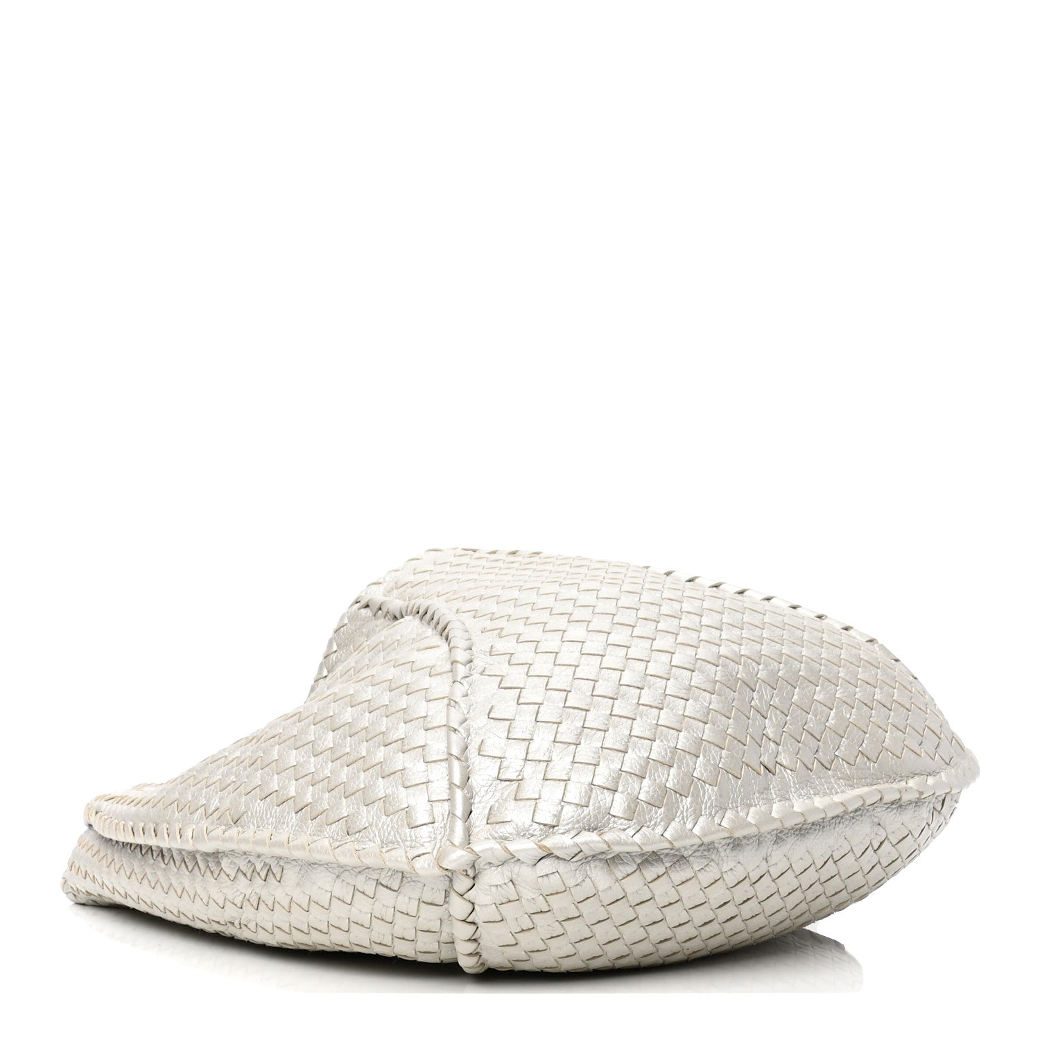 Bottega Veneta Metallic Cervo Intrecciato Large Simple Hobo Silver 3 of 3