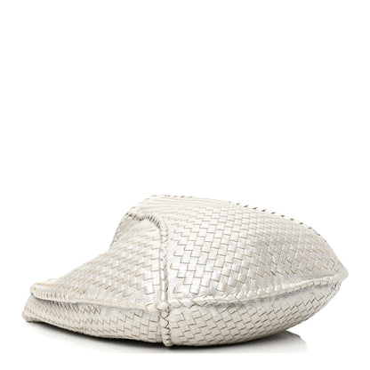 Bottega Veneta Metallic Cervo Intrecciato Large Simple Hobo Silver 3 of 3