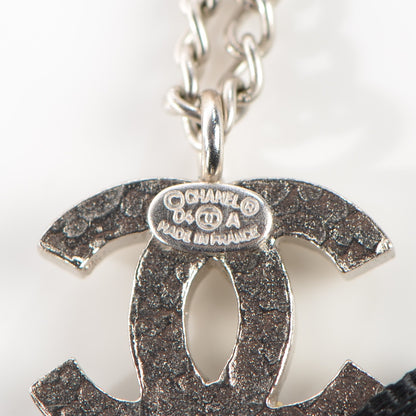 Chanel Pearl Ribbon CC Bow Necklace Black 6 of 6