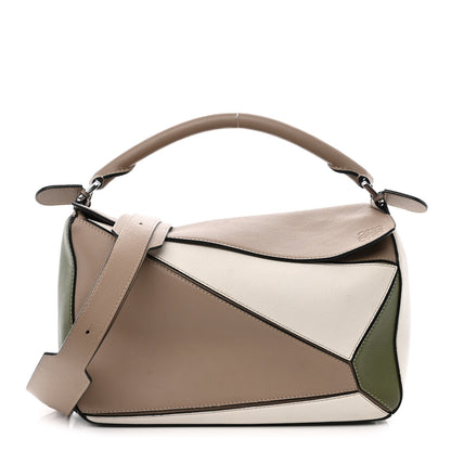 Loewe Calfskin Medium Puzzle Bag Sand Avocado Green 1 of 14