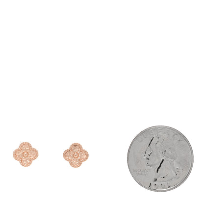Van Cleef & Arpels 18K Rose Gold Sweet Alhambra Earrings 2 of 4