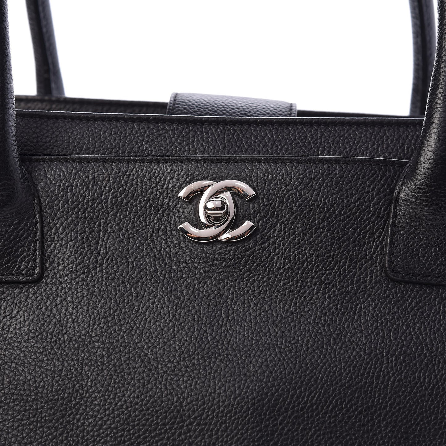 Calfskin Cerf Executive Shopper Tote Black