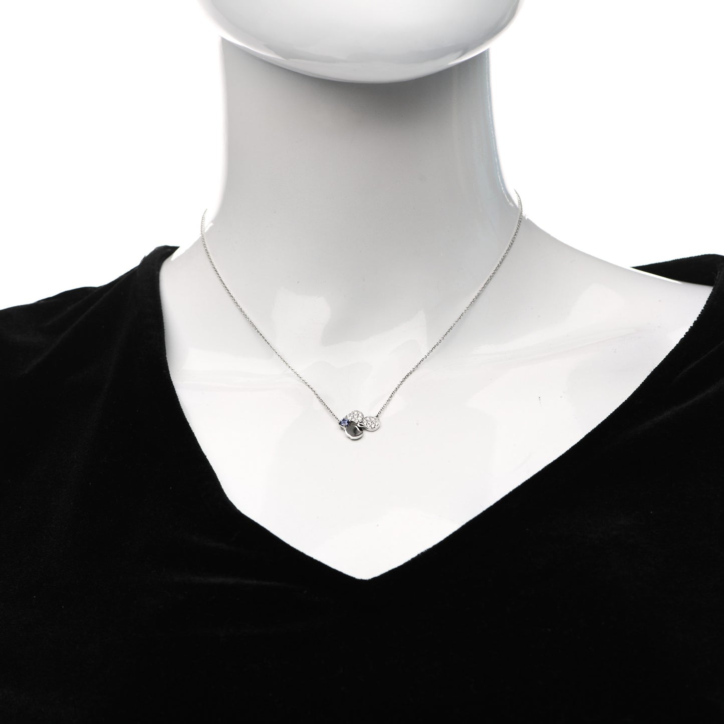 Platinum Diamond Tanzanite Paper Flowers Pendant Necklace