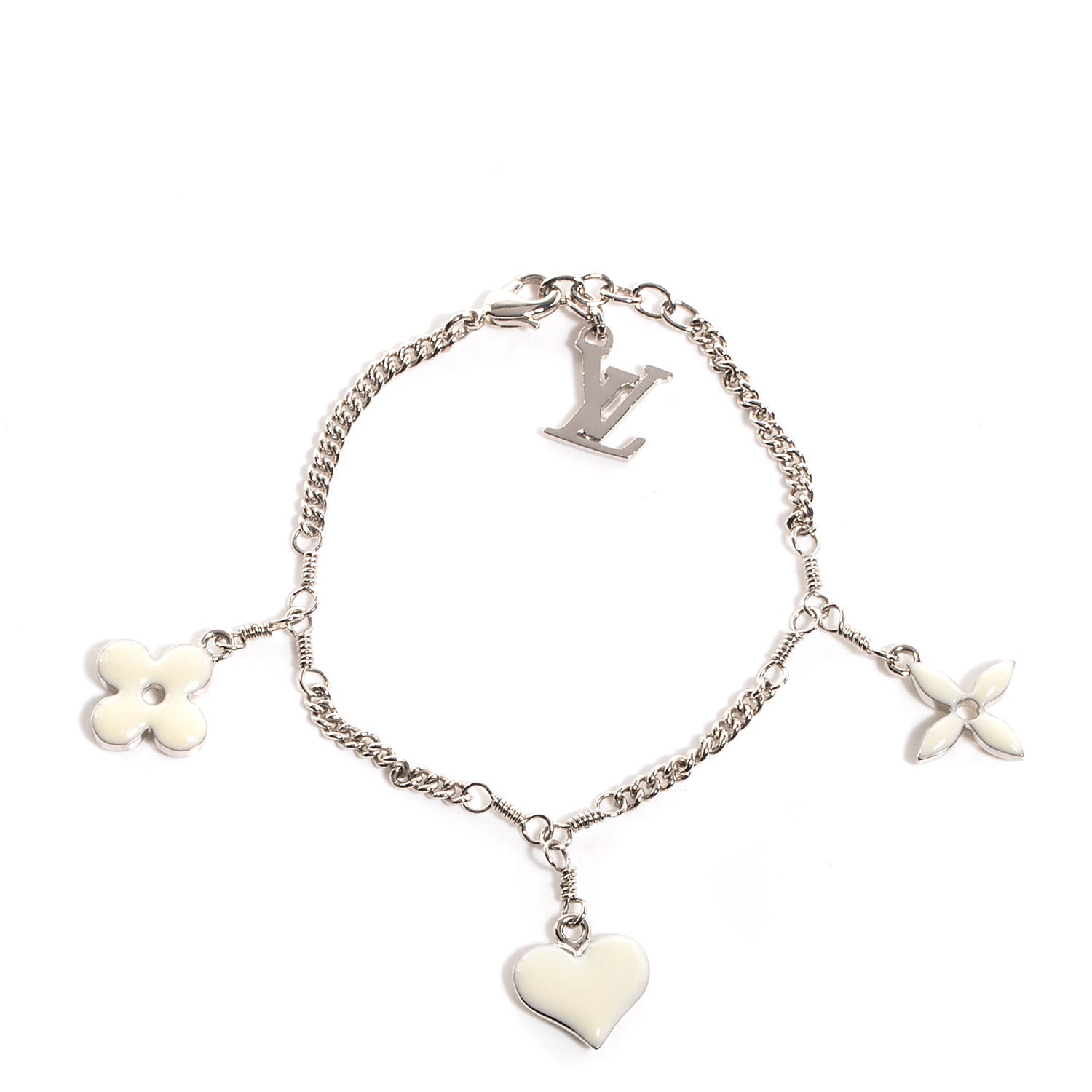 Louis Vuitton Sweet Monogram Charm Bracelet White Silver 1 of 5