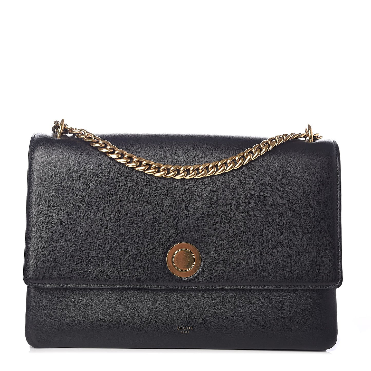 Calfskin Coin Flap Bag Black