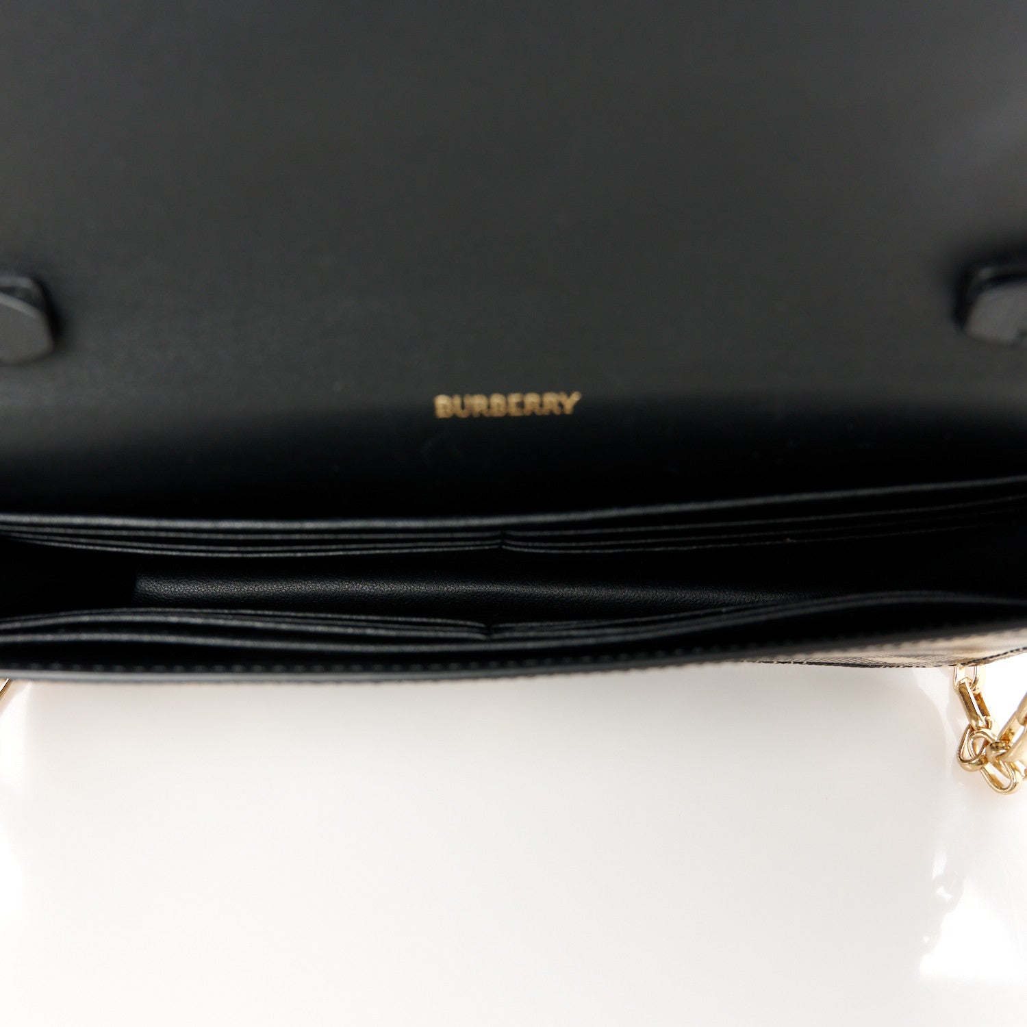 Burberry Check Chain Strap Wallet Black Calico 5 of 9