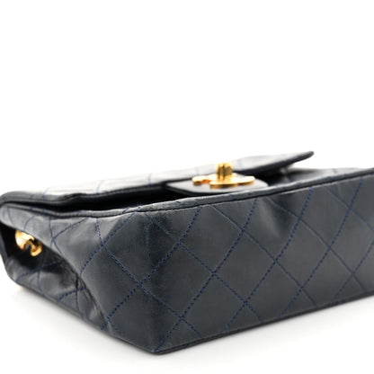 Chanel Lambskin Quilted Mini Square Flap Navy Blue 9 of 10
