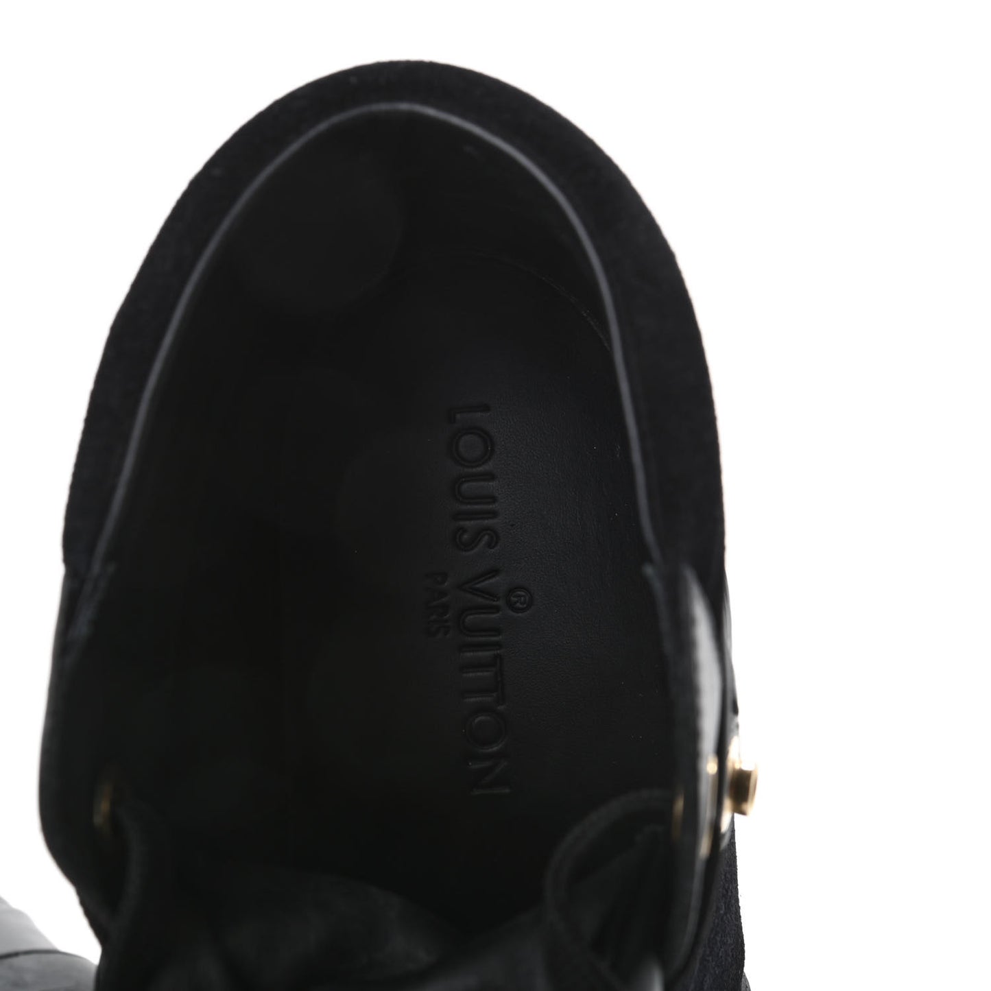 Epi Suede Postmark Wedge Sneakers 38 Black