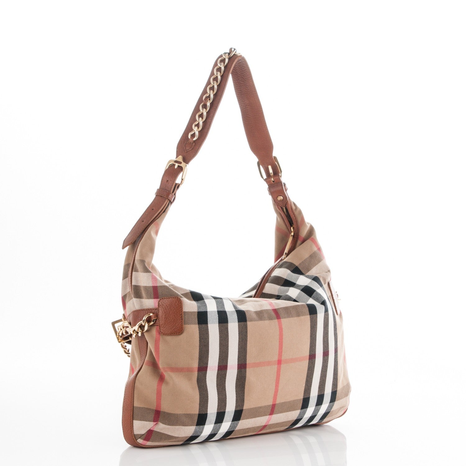 Burberry House Check Chain Hobo Tan 3 of 6
