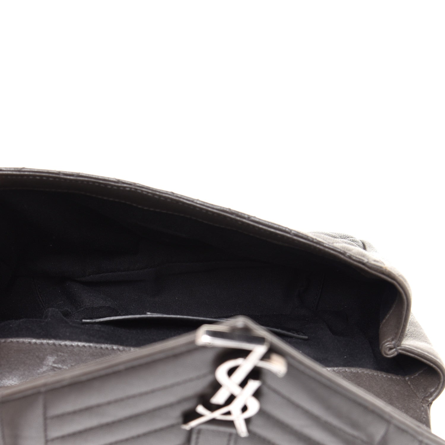 Saint Laurent Sheepskin Tri-Quilt Monogram Medium College Bag Coal 5 of 14