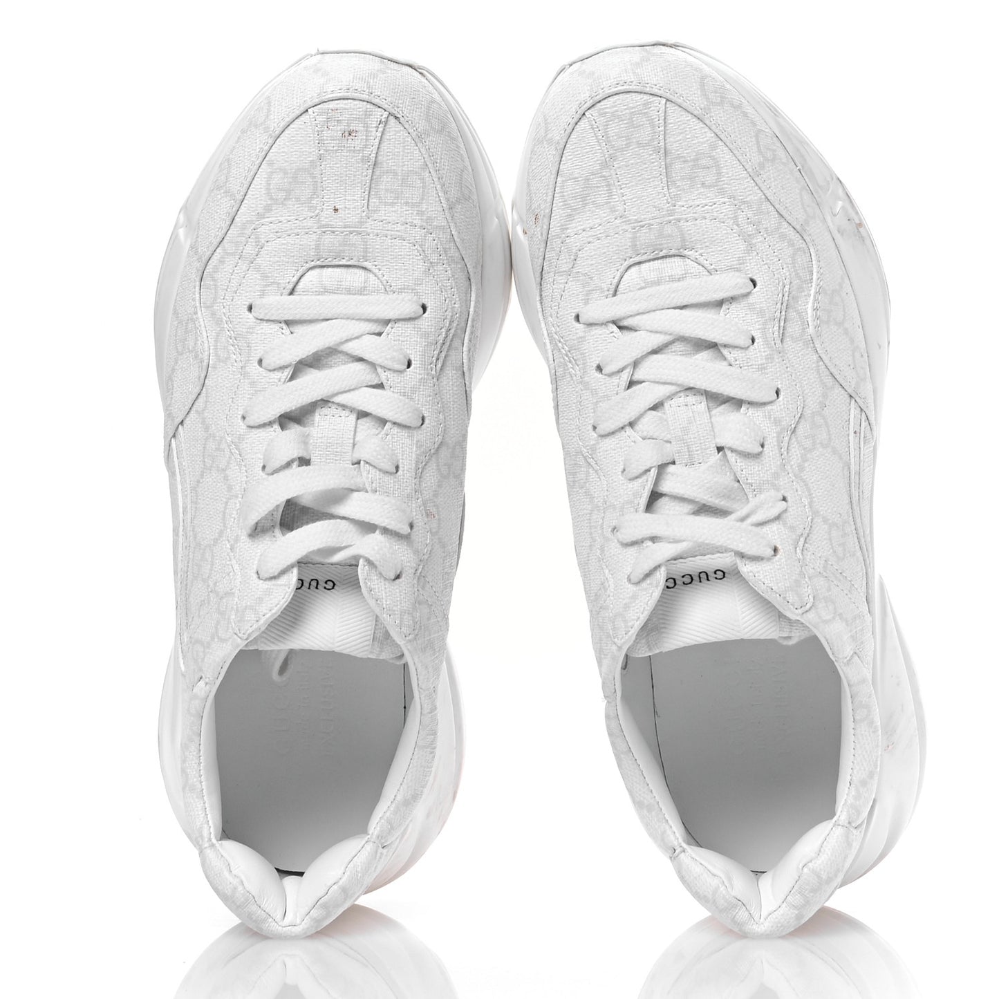 GG Supreme Monogram Womens Rhyton Sneakers 38 White