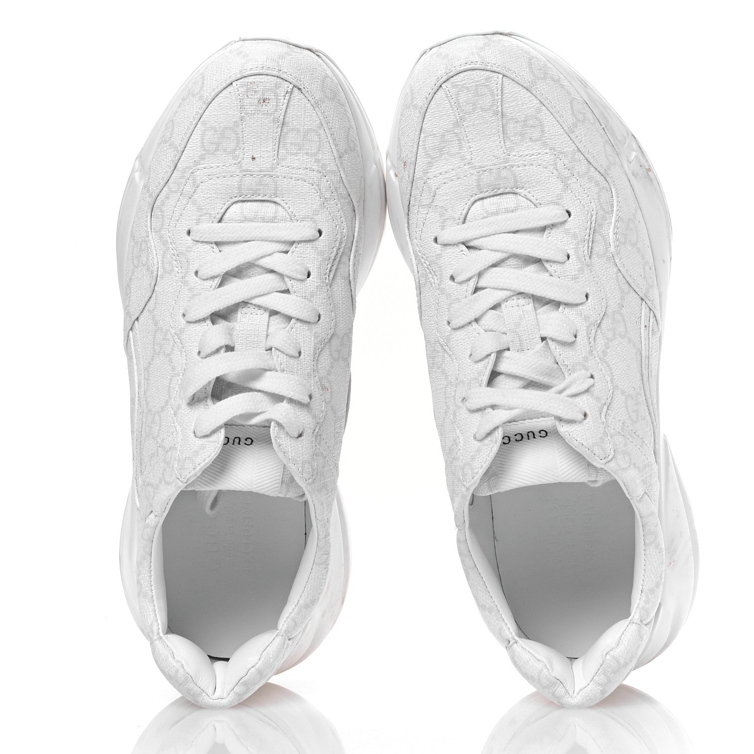 Gucci GG Supreme Monogram Womens Rhyton Sneakers 38 White 2 of 9