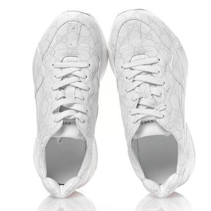 Gucci GG Supreme Monogram Womens Rhyton Sneakers 38 White 2 of 9