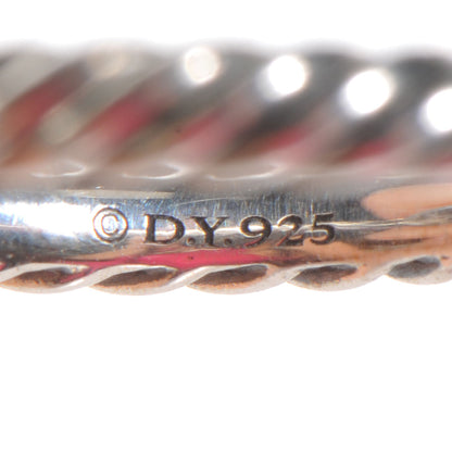 David Yurman Sterling Silver Pave Diamond Oval Ring 4 of 5
