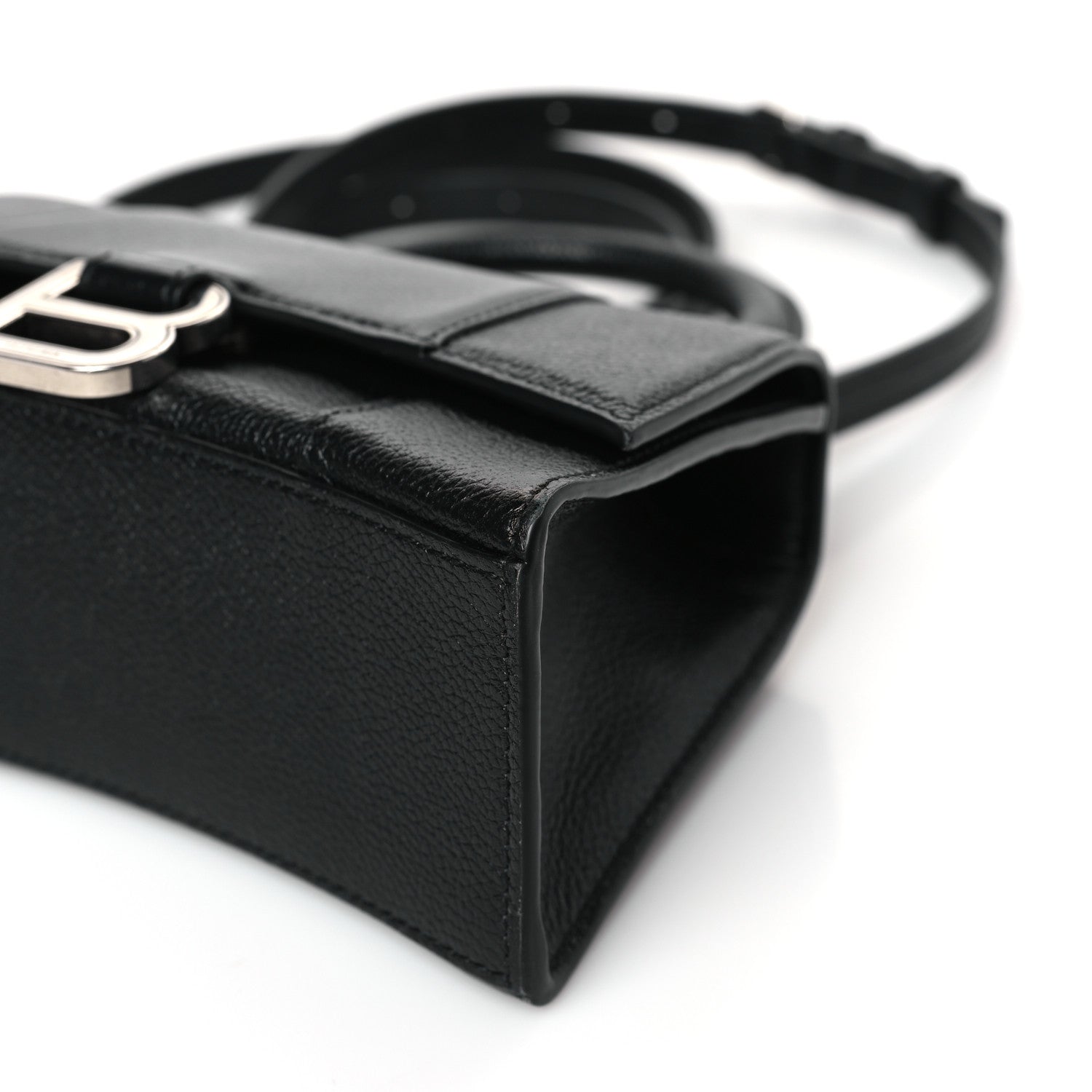 Balenciaga Grained Calfskin Hourglass Top Handle Bag XS Black 10 of 10