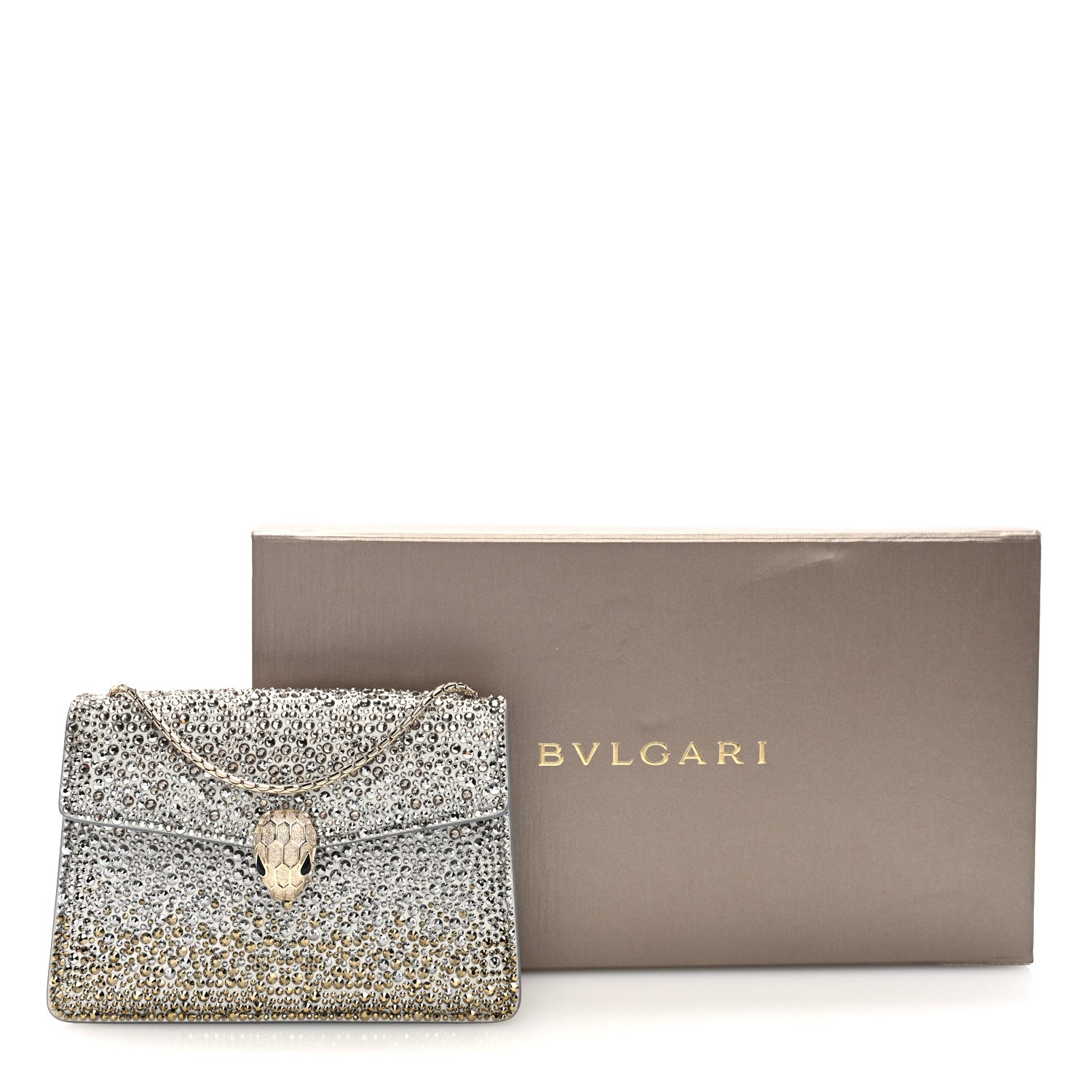 Bulgari Crystal Serpenti Forever Mini Crossbody Bag Gold Silver 11 of 11