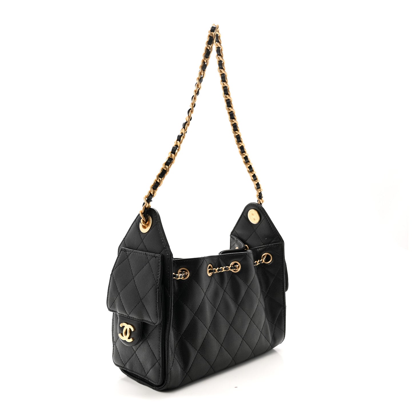 Caviar Quilted Mini Chanel 25 Handbag Black