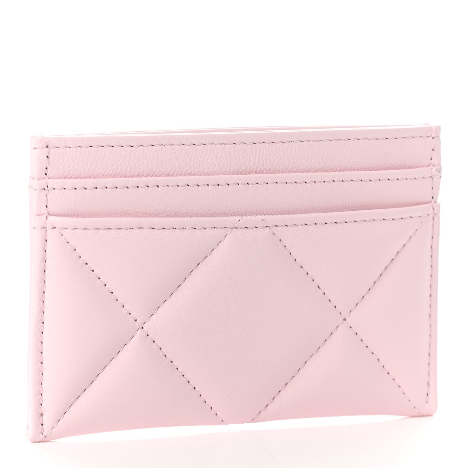 Chanel Lambskin Quilted Chanel 19 Card Holder Light Pink 3 of 7