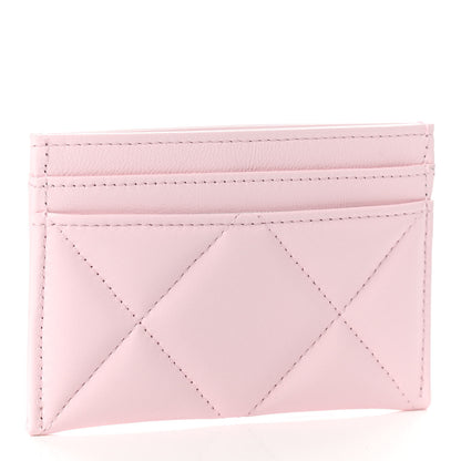 Chanel Lambskin Quilted Chanel 19 Card Holder Light Pink 3 of 7
