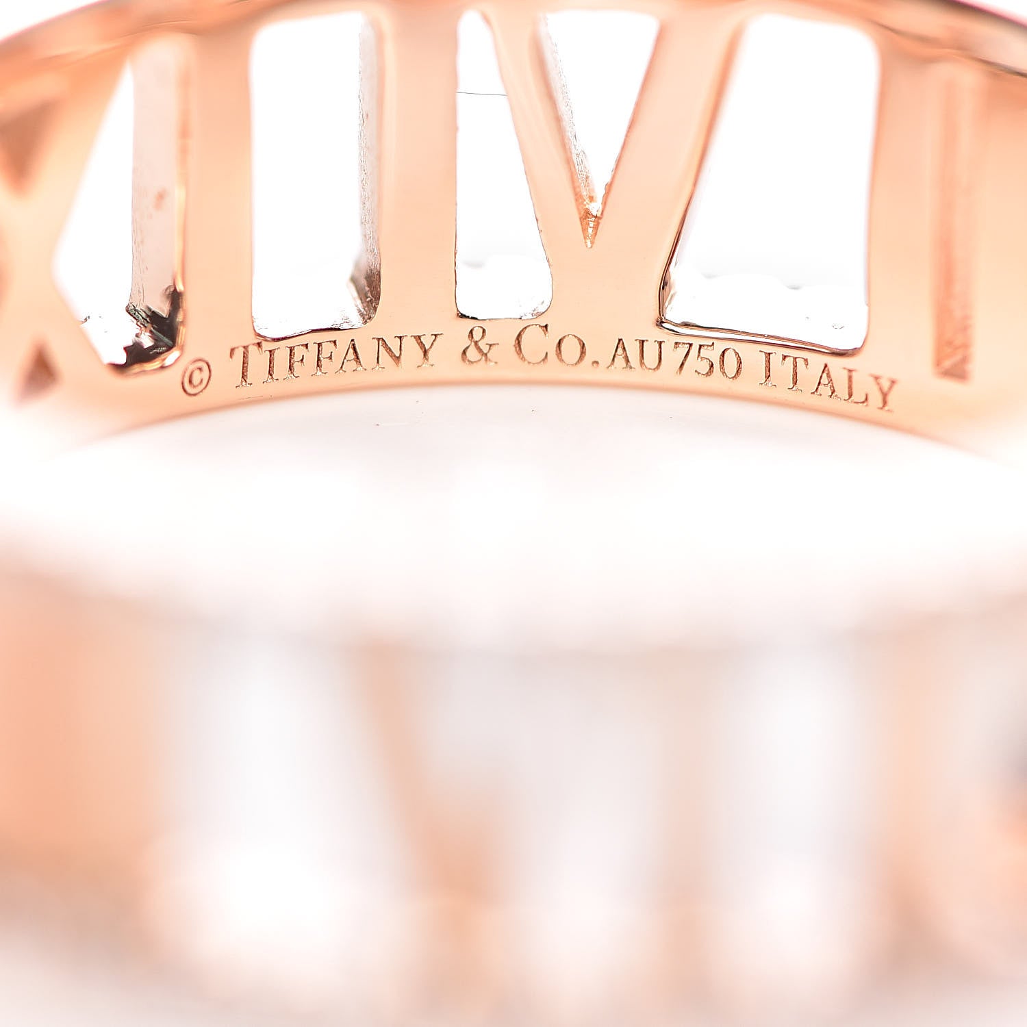Tiffany 18K Rose Gold Diamond Atlas Open Pave Ring 58 8.5 4 of 5
