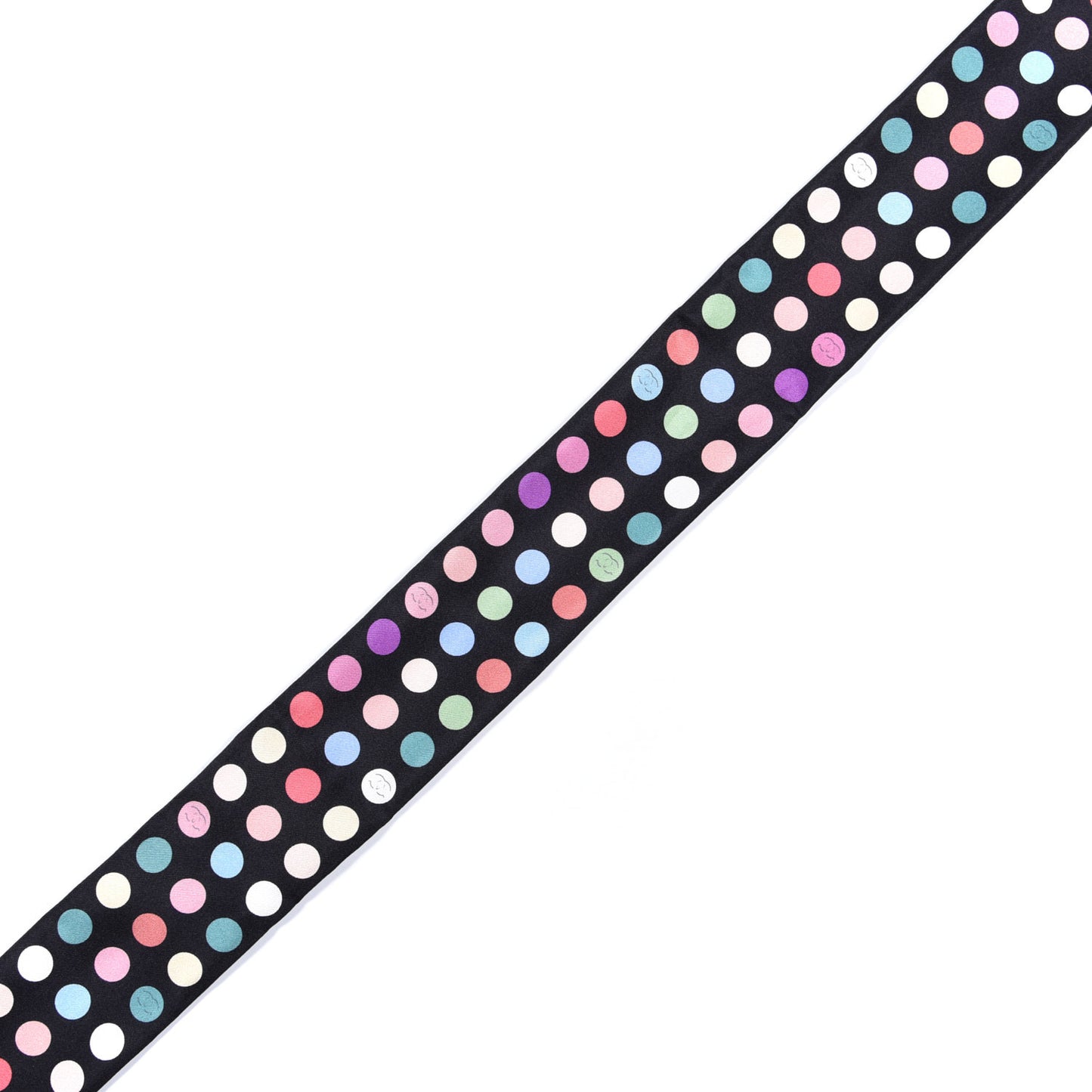 Silk Polka Dot CC Slim Bandeau Black Multicolor