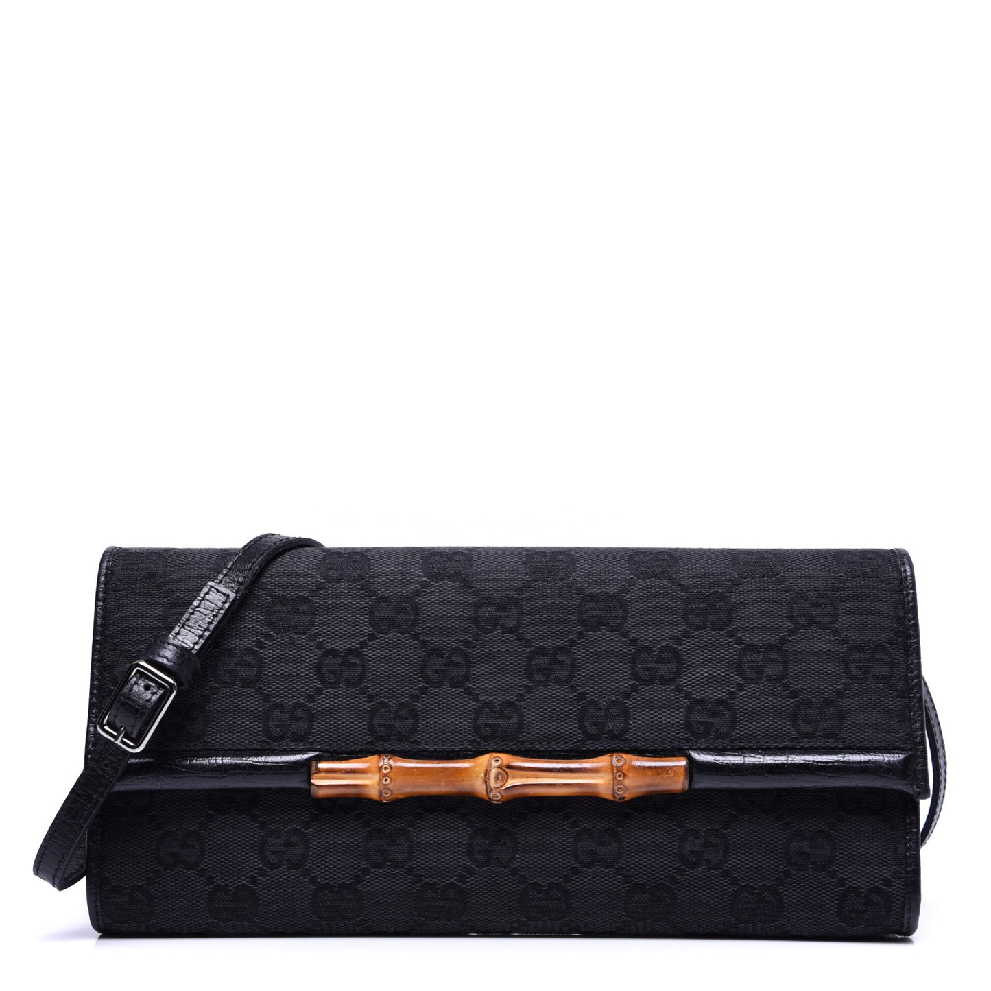 Monogram Bamboo Bar Clutch Black