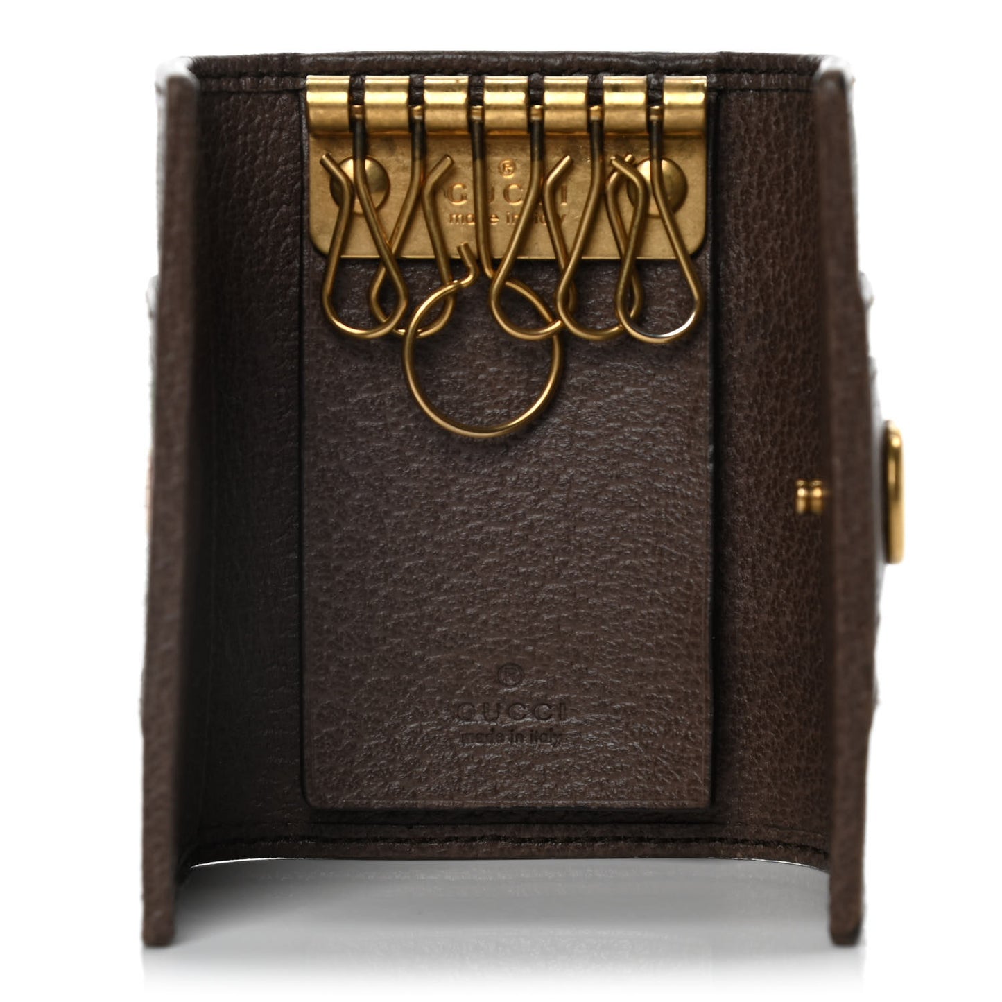 GG Supreme Monogram Web Ophidia 6 Key Holder Case Beige New Acero