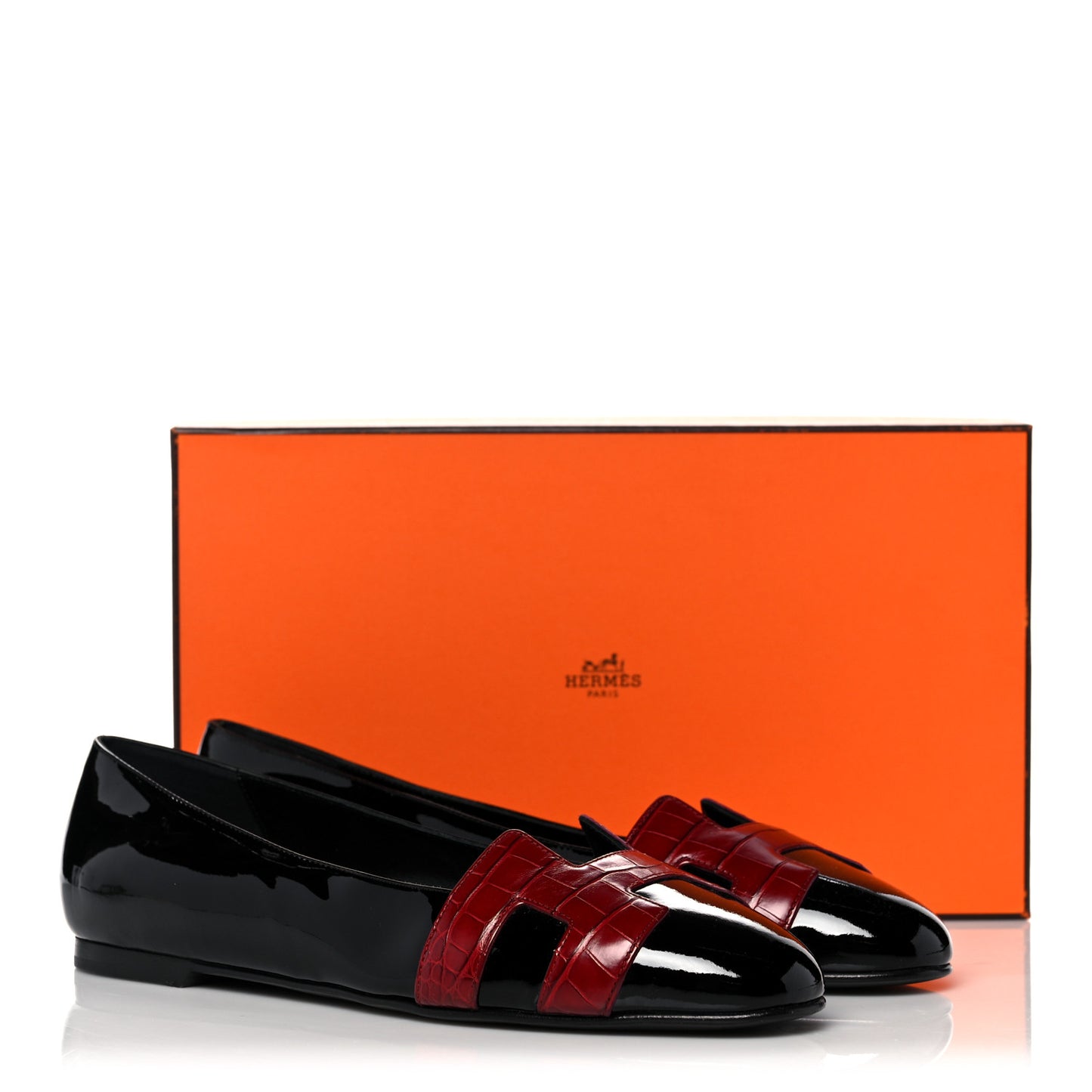Patent Shiny Alligator Nice Ballerina Flats 38 Black