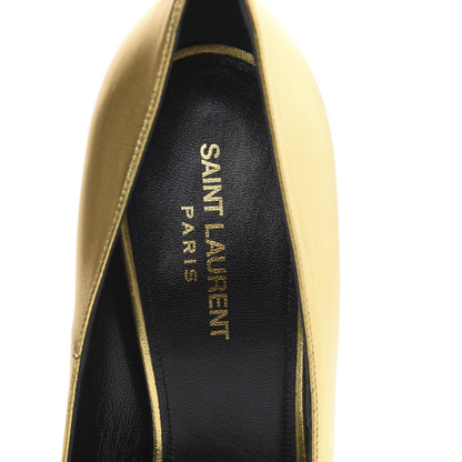 Saint Laurent Calfskin Opyum 100 Pumps 41 Gold 6 of 10