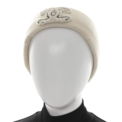 Chanel Cashmere CC Beanie Hat White 2 of 5