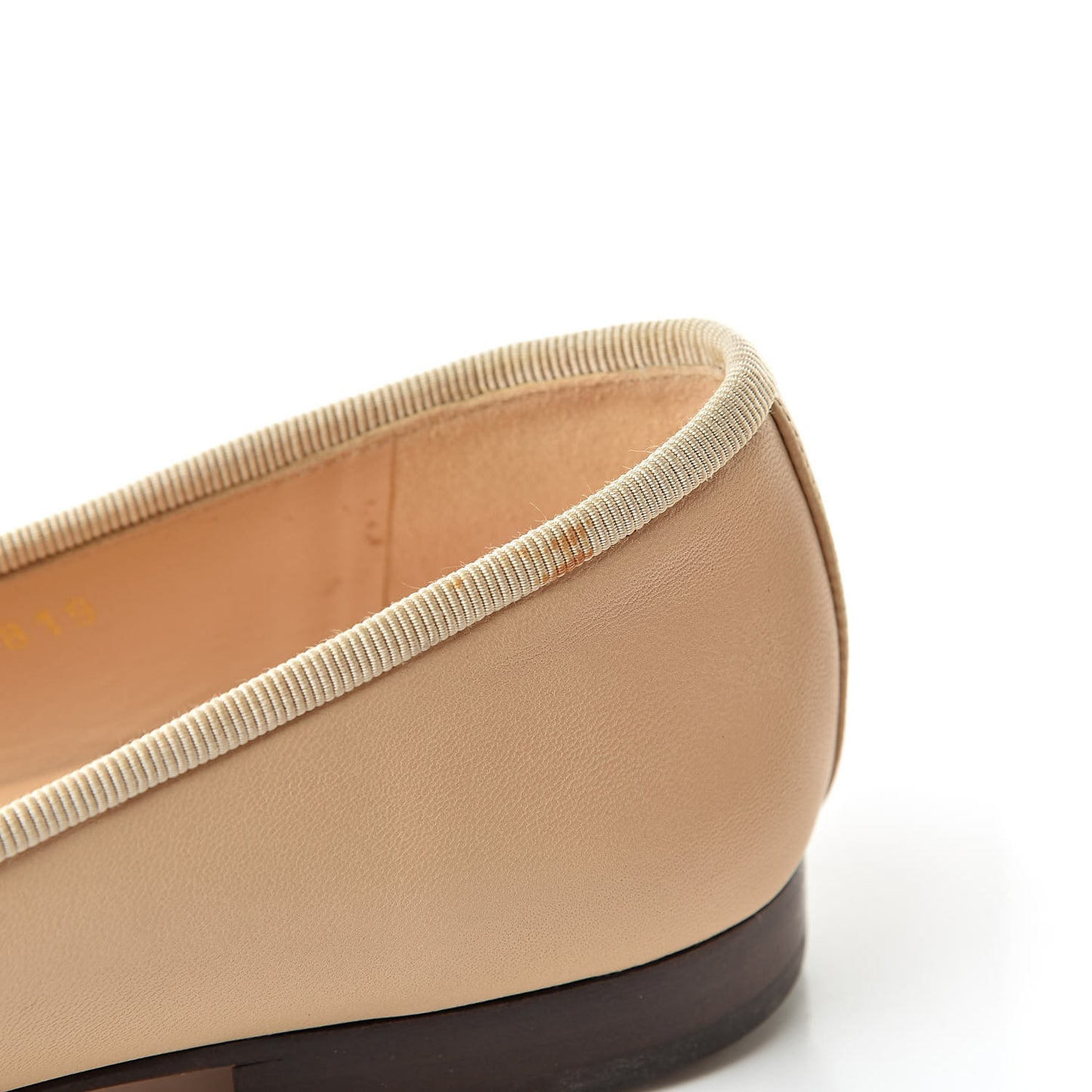 Lambskin Cap Toe CC Ballerina Flats 36 Beige Black