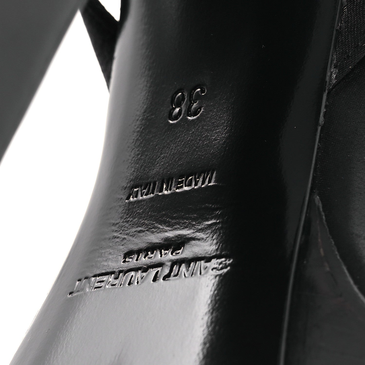 Saint Laurent Calfskin Platz 105 Platform Sandals 38 Black 8 of 10