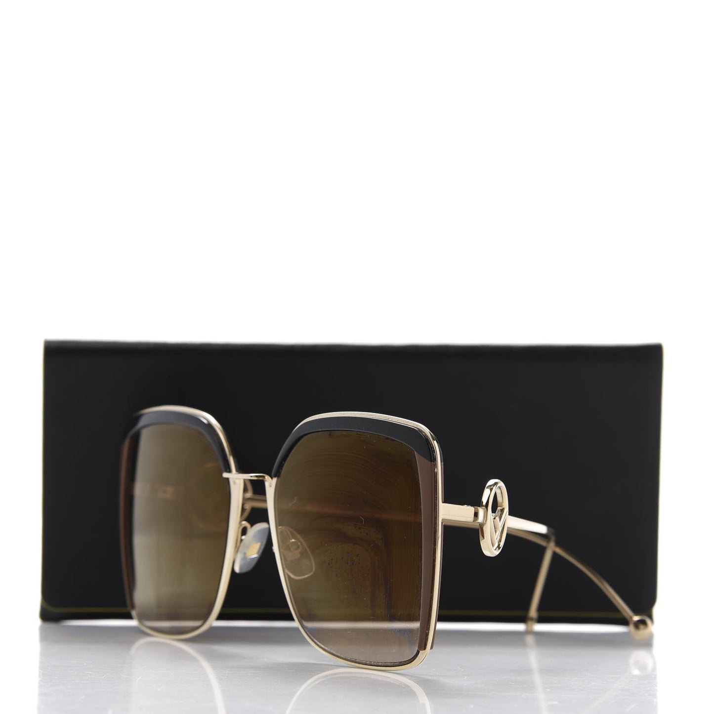 Metal Acetate F is Fendi Square Sunglasses FF 0294/S Gold
