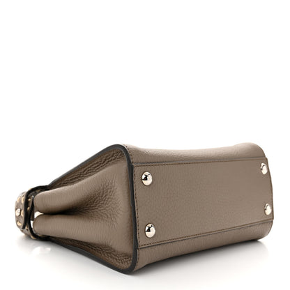 Fendi Vitello Granato Camoscio Macro Stitching Selleria Mini Peekaboo Iconic Satchel Tartufo 4 of 11
