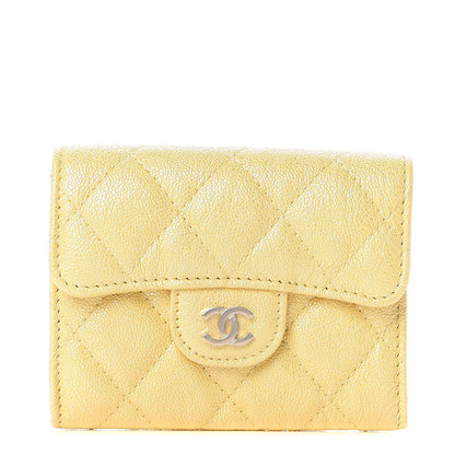 Chanel Iridescent Caviar Quilted Flap Card Holder Wallet Yellow 1 of 7