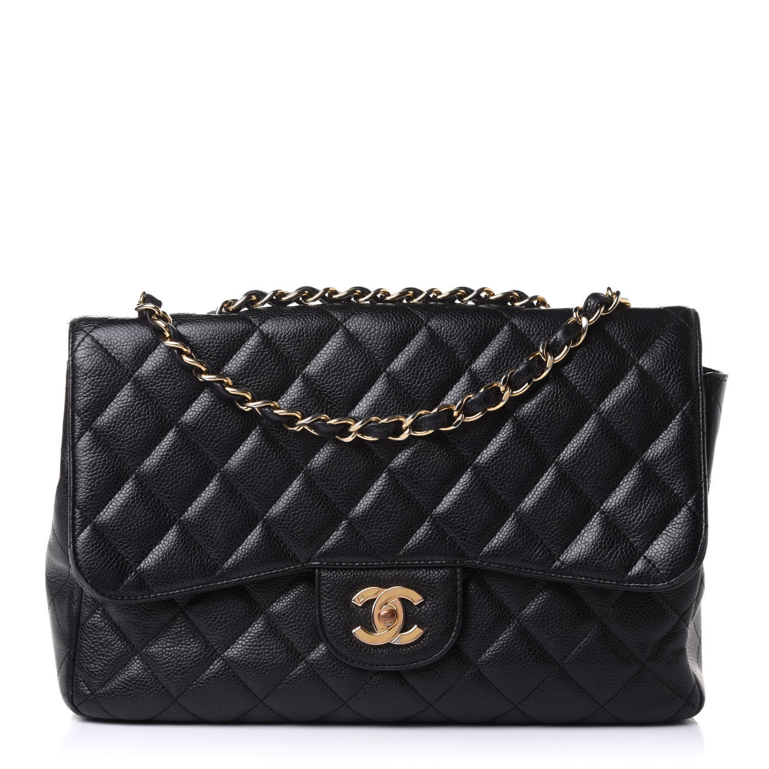 Chanel Caviar Quilted Jumbo Single Flap Black 1 of 11