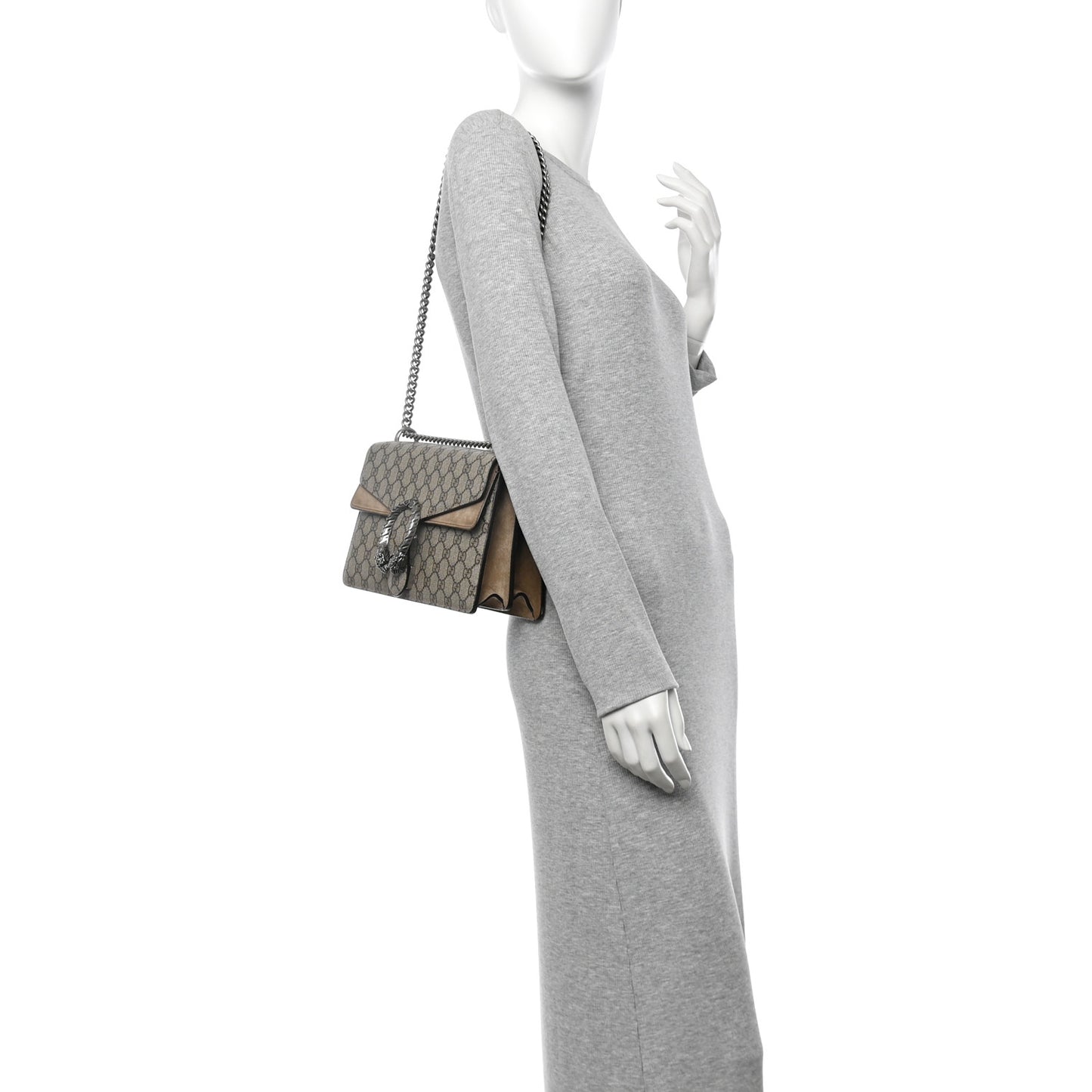 GG Supreme Monogram Small Dionysus Shoulder Bag Taupe